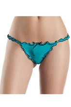 Low-Rise Ruffled Mesh Thong