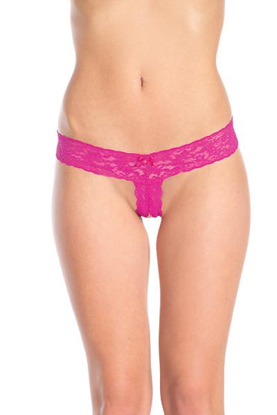 Lace Crotch-Less Thong