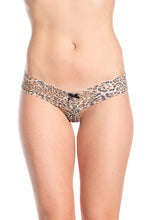 Leopard Crotchless Thong