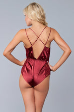 Sarai Satin Romper Burgundy