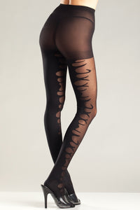 Black Flame Design Pantyhose