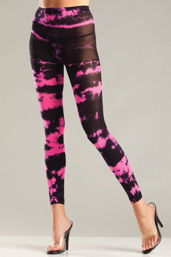 Neon Pink Tie Dye Pantyhose