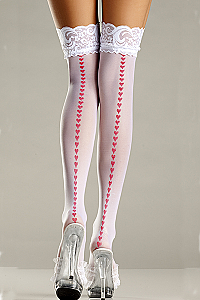 White Lace Top Thigh Highs