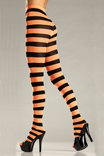 Wide Stripe Opaque Pantyhose