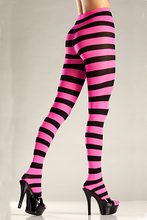 Wide Stripe Opaque Pantyhose