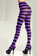 Wide Stripe Opaque Pantyhose