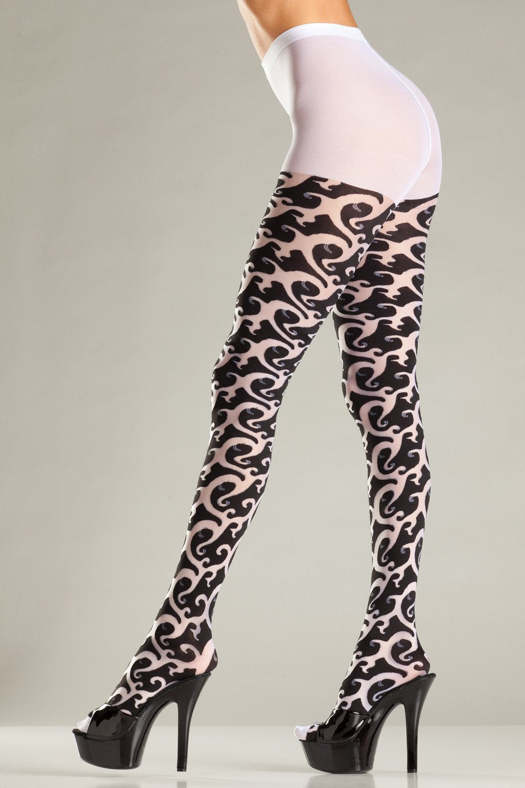 Opaque Tribal Print Pantyhose