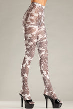 Opaque Floral Print Pantyhose