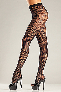 Vertical Stripe Fishnet Pantyhose