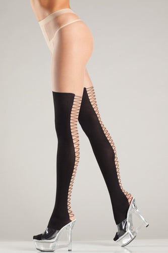 Pantyhose With Mock Lace-Up