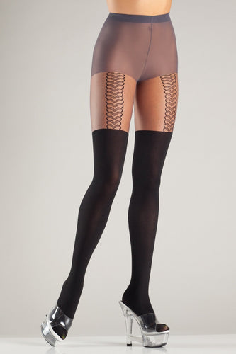 Sheer Mock Suspender Pantyhose