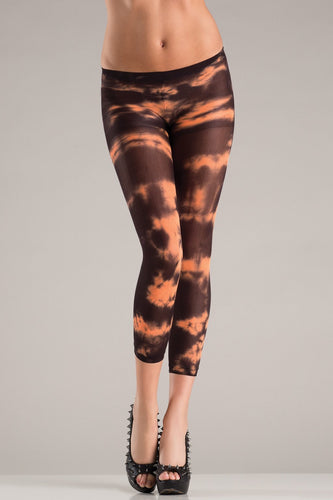 Orange Tie Dye Footless Pantyhose