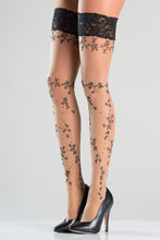 Floral Design Thigh Highs