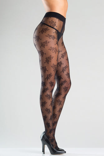 Floral Designed Pantyhose