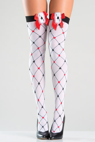 Diamond Design Thigh Highs