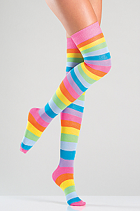 Thigh Highs with Rainbow Stripes