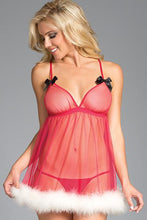 Unlined Babydoll With Marabou
